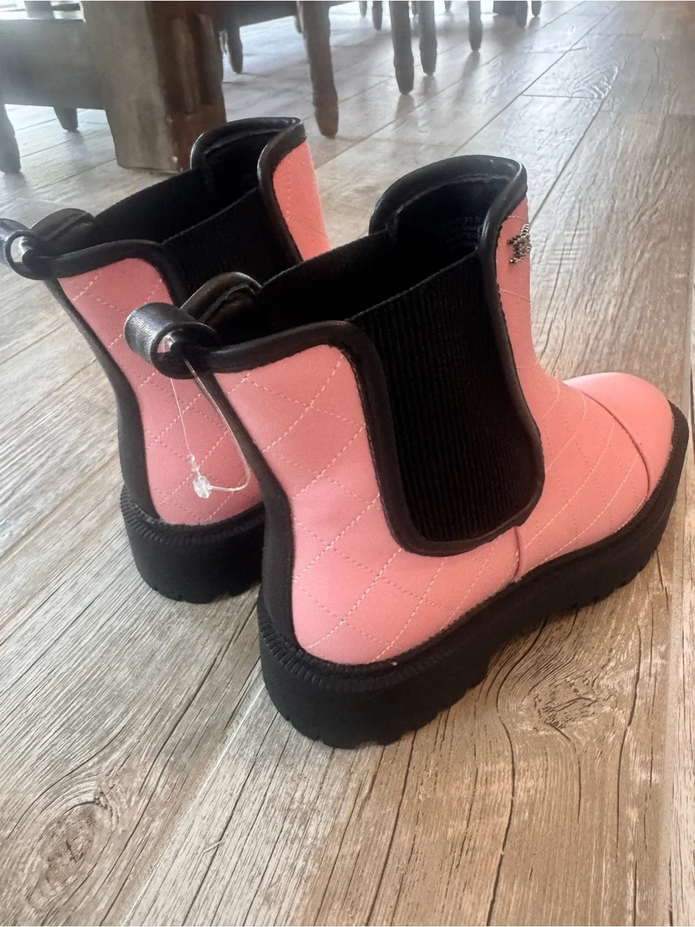 Sam Edelman Pink Quilted Chelsea Boots for Kids